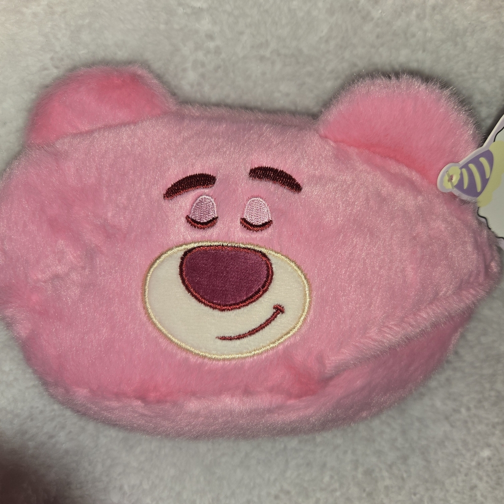 Pink Bear Plush Zipper Pouch
